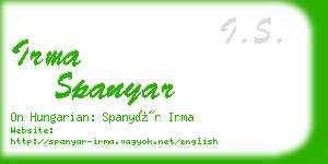 irma spanyar business card